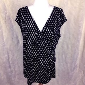 Stitch Fix 41 Hawthorn Black and White Wrap Top